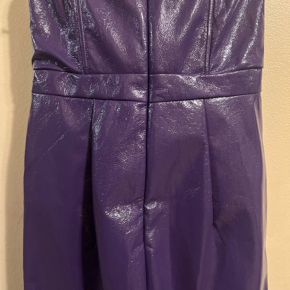 Vibrant M.I.U. Purple Faux Leather Strapless Jumpsuit NWT Size S Women's Casual - Picture 9 of 14